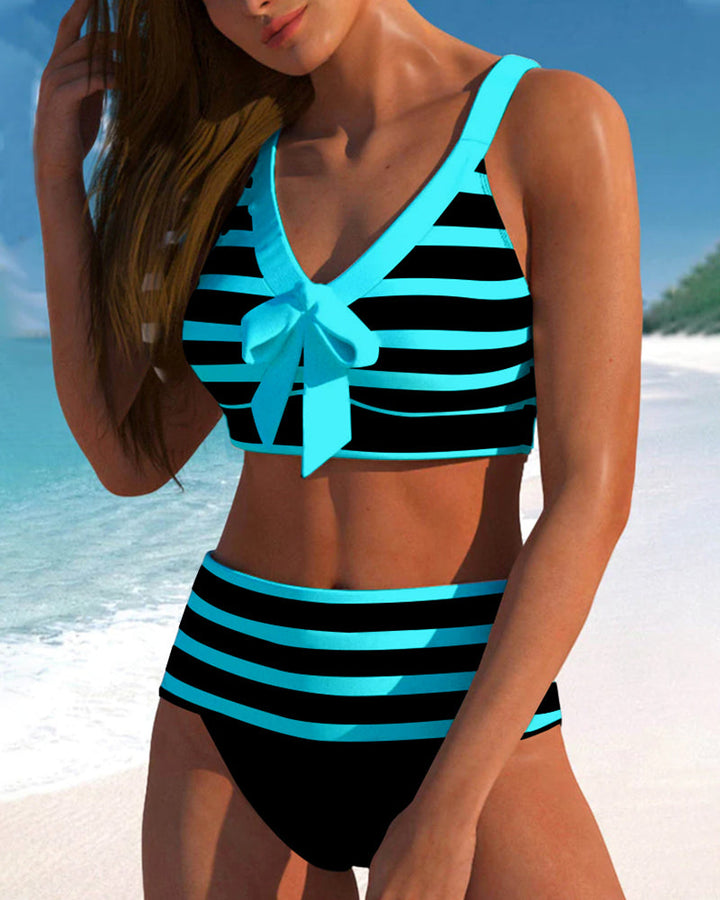 Martina | Bikini Righe Vita Alta
