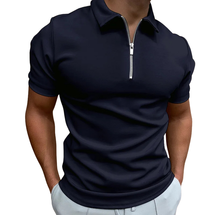 FRANCO MARINO | POLO MODERNO CON ZIP MEZZO ALTO