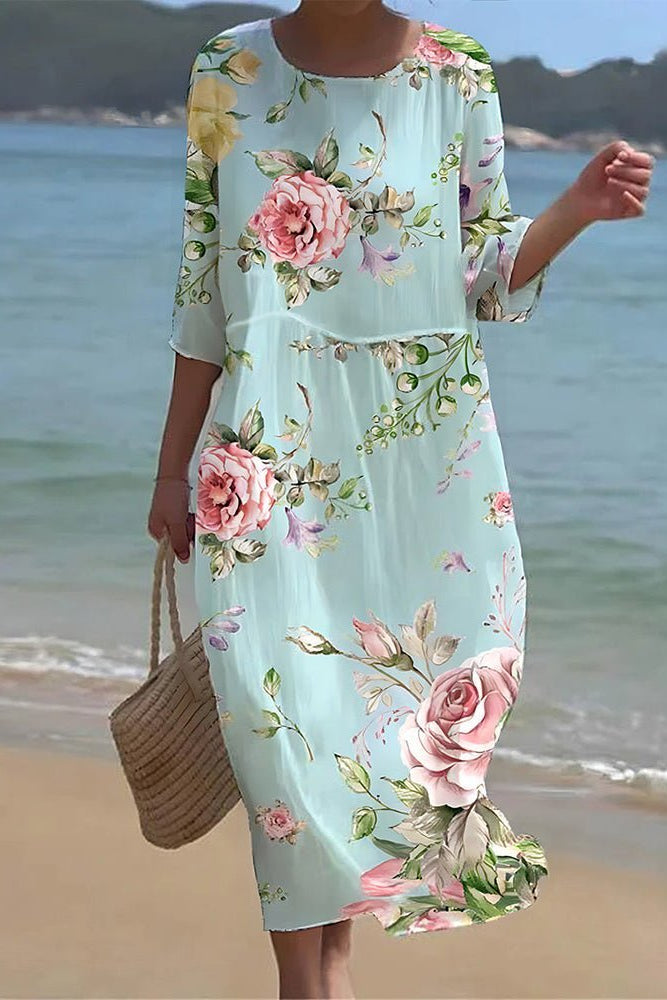 Giorgia – Abito boho floreale al tramonto