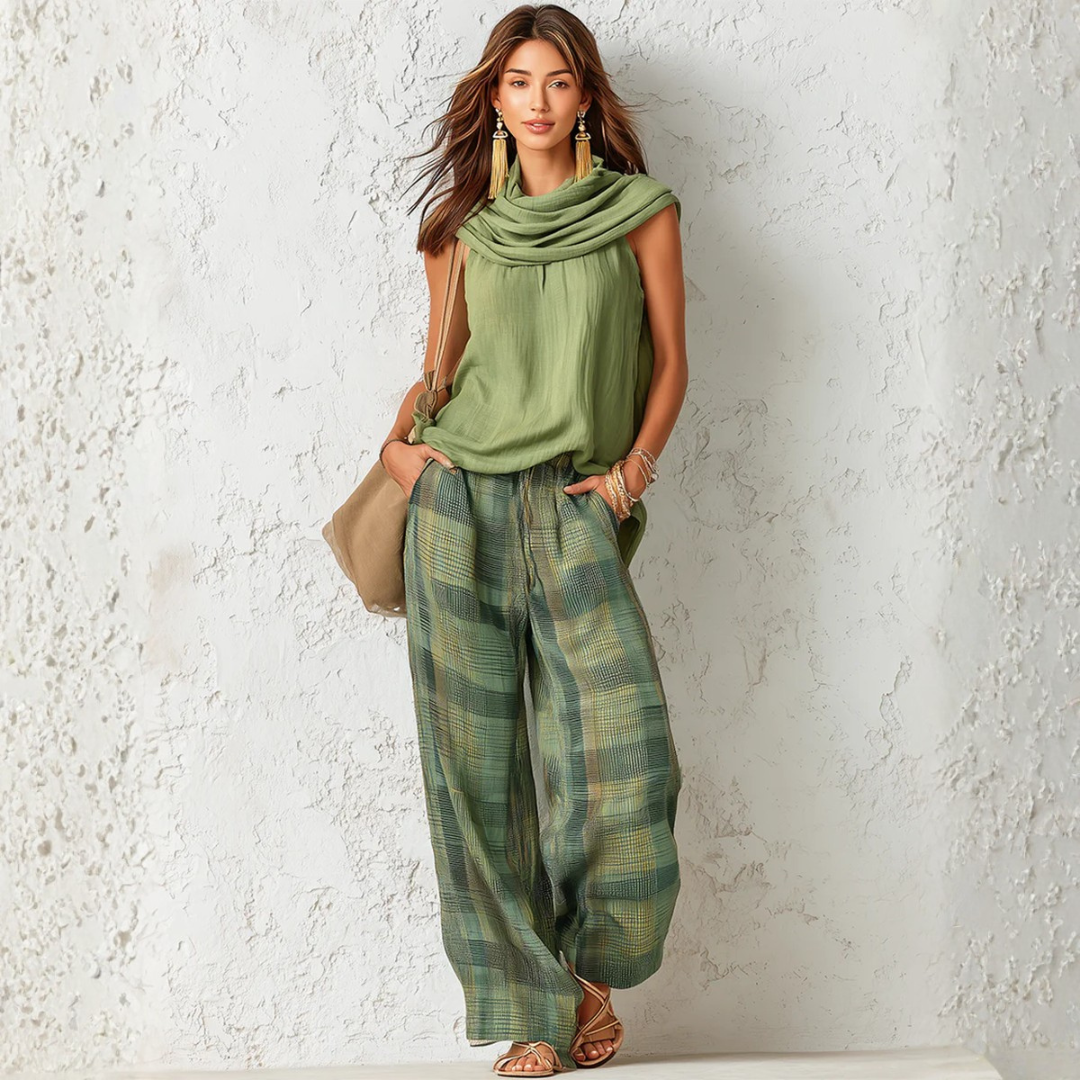 Beatrice | Completo Due Pezzi con Pantaloni a Palazzo