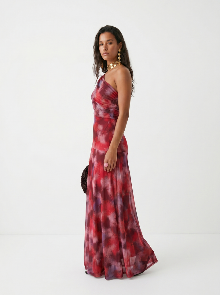 Carla | Abito Maxi Off-Shoulder in Tessuto Fluido