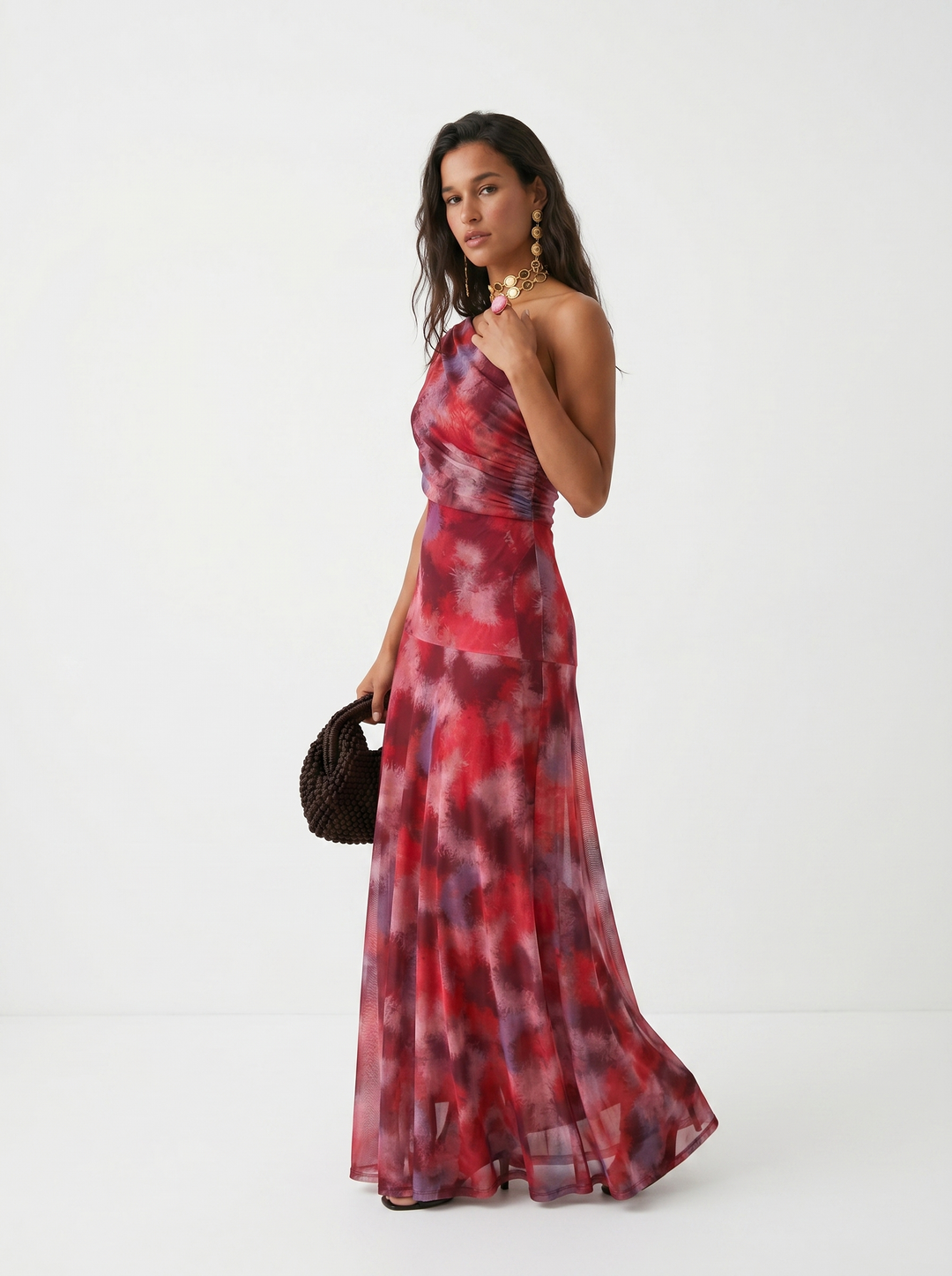 Carla | Abito Maxi Off-Shoulder in Tessuto Fluido