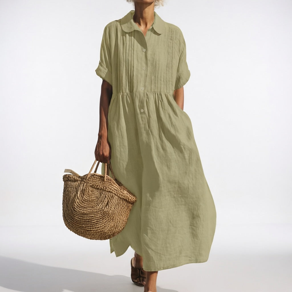 Margherita | Abito Chemisier Maxi in Cotone