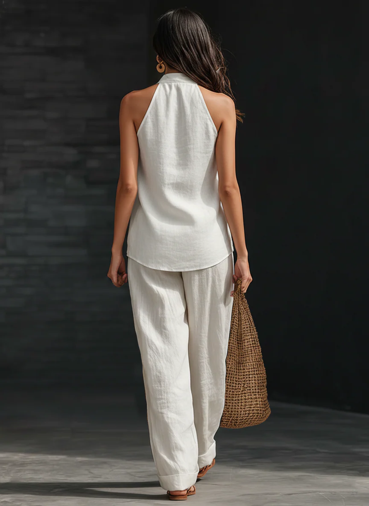 Zoë | Set senza maniche con pantaloni larghi