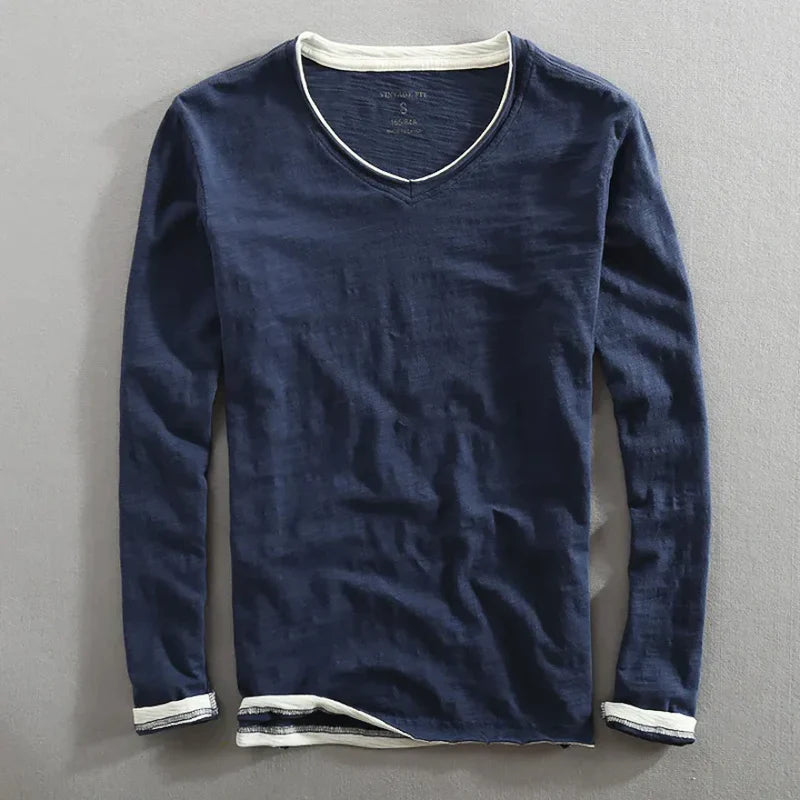 LAURENT MONACO | CAMICIA A MANICHE LUNGHE IN COTONE