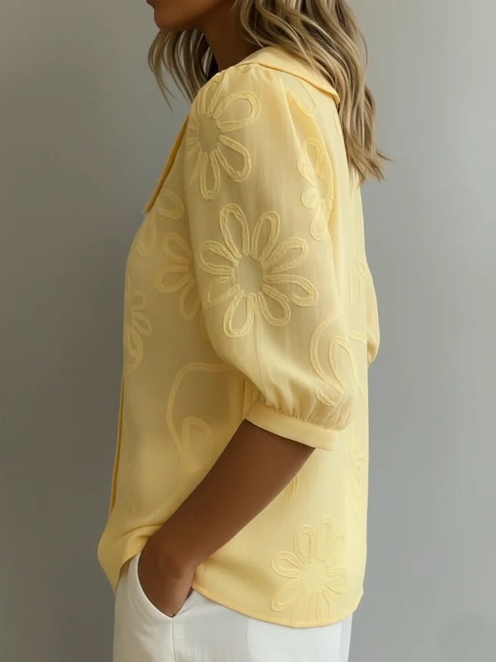 Camille | Camicia con colletto retrò e motivi floreali.
