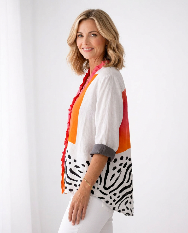 Melinda | Elegante Blusa de Verano en Lino