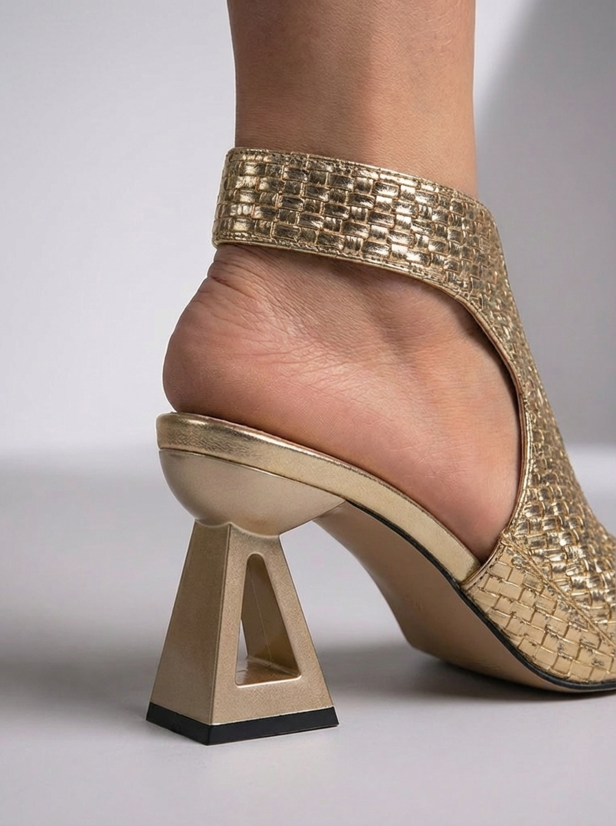 Graciela | Sandalo Elegante Intrecciato con Tacco Geometrico