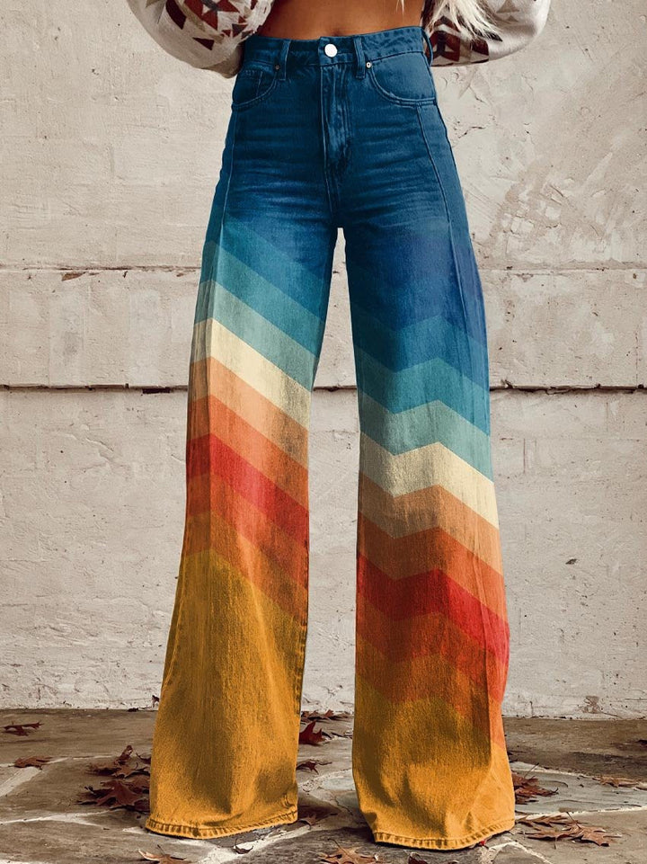 Léa | Eleganti pantaloni retrò a zigzag