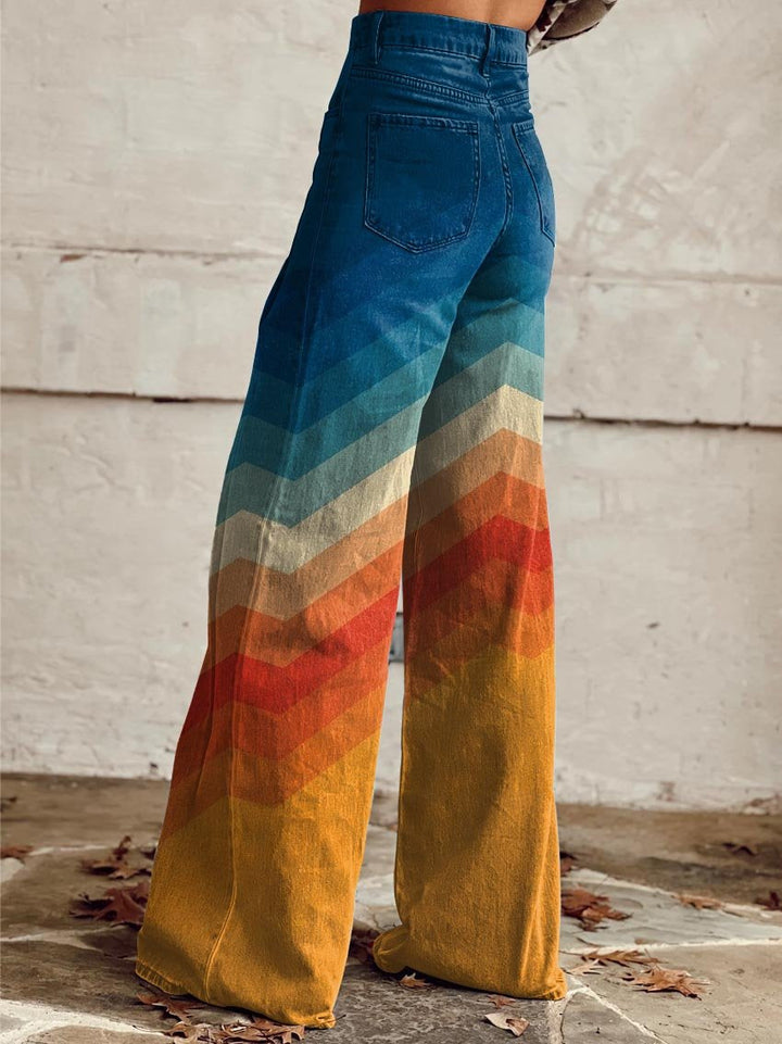 Léa | Eleganti pantaloni retrò a zigzag