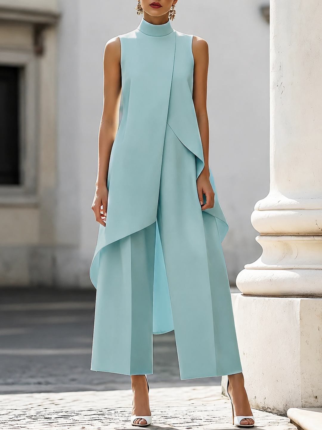 Aurora — Completo Elegante con Pannello Drappeggiato