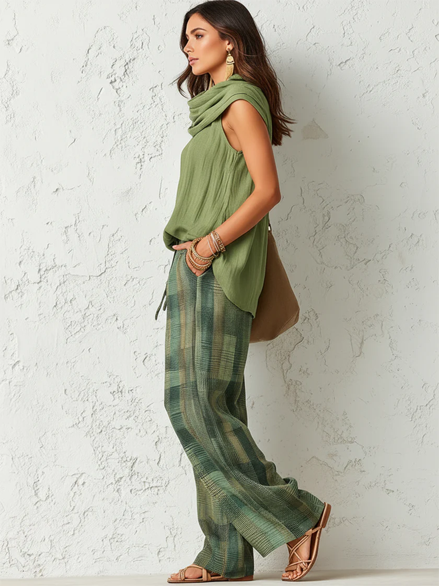 Beatrice | Completo Due Pezzi con Pantaloni a Palazzo