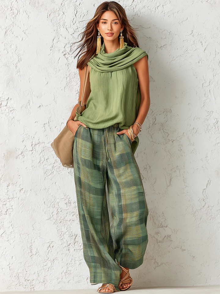Beatrice | Completo Due Pezzi con Pantaloni a Palazzo