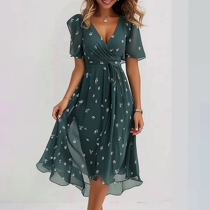 Jolene | Abito in chiffon con scollo a V