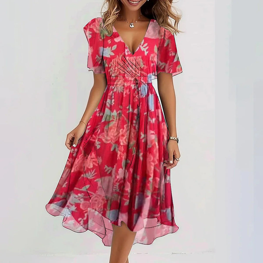 Jolene | Abito in chiffon con scollo a V