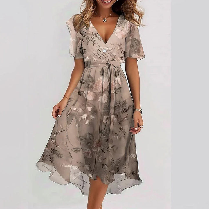 Jolene | Abito in chiffon con scollo a V